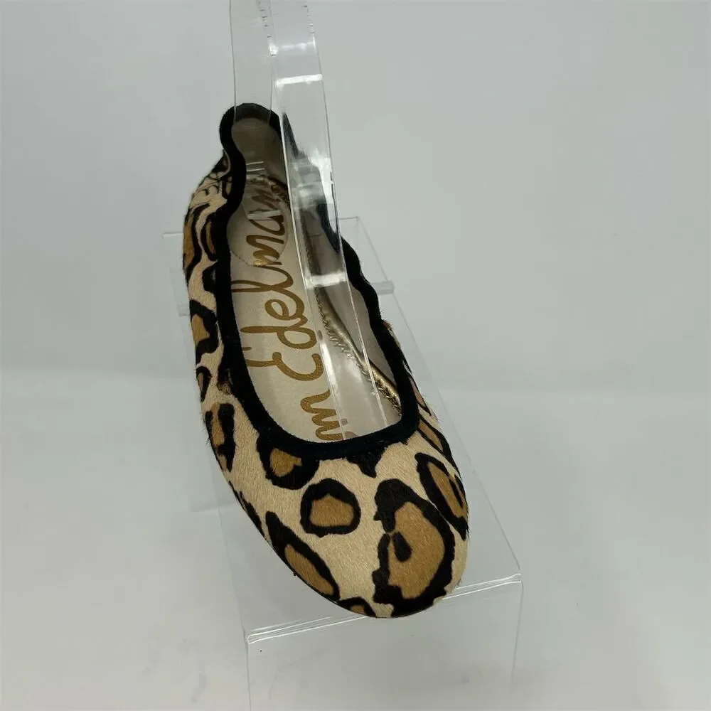 Sam Edelman Women's Leopard Print Leather Ballet Flats Size 6.5 Chic Casual